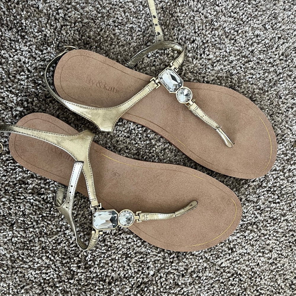 gold sandals